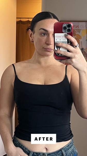 Front view after placing the Cakes Tape